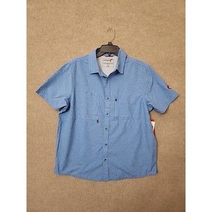 Canada Weather Gear Button Shirt Mens Medium Blue Air Mesh Vented Fishing NEW
